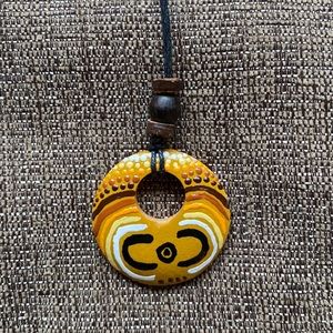 Australian Aboriginal Art Painted necklace